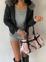 RABBIT FUR ZIP-UP