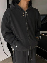 ASCLO Rivet Point Sweat Hood Zip Up (3color)