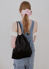 Flower Satin Backpack_Black