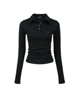 Metal Triclipse Polo Long Sleeve Black