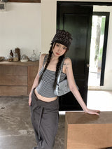 Bold Shoulder Stripe Sleeveless T-shirt