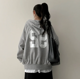 Moco Number Patch Embroidery Overfit Two Way Hooded Zip-Up