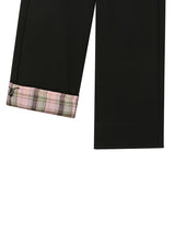 CHECK ROLL UP SWEATPANTS BLACK