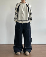 Star-printed Knitwear Zip-Up