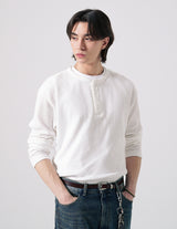 26SS★ テクスチャーヘンリーネックロングスリーブTシャツ