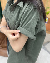 Rudil Crop-Dyed Short Sleeve Shirt