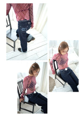 [Made by Radio Pacific] Semi Low-Rise Roll-Up Textured Denim Pants