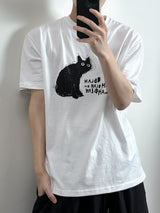 ドローイングキャットハーフTシャツ