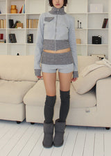 TOUCH KNIT ZIP-UP