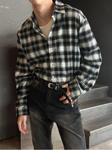 [Unisex] Modern check overfit shits(4color)