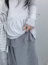 シフォンフリルラインドレス