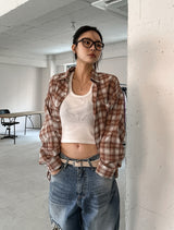 Everyday See-through Overfit Check Shirt