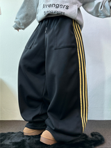 フリース❤トラックビッグポケットロングワイドバルーンパンツ 🖤🩶💛4カラー