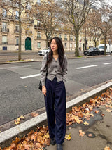 (UNISEX) Pin stripe formal wide slacks