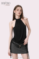Shine halter chiffon blouse tube top