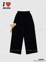 ベアパッチバンディングシャーリングカジュアルパンツ