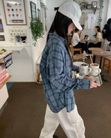 (Unisex) Destroyed check shirts