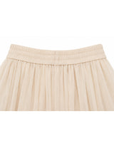 Lierre Ribbon Sheer Layered Flare Pants Lightbeige