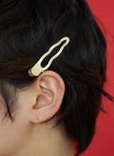 [2SET] metal wave hair pin - gold