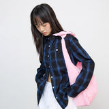 しわ加工バッグ_ピンク