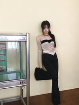 [Holiday] ブラックシャーリングブーツカットパンツ