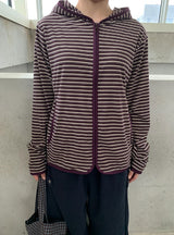 Leshu Stripe Fleece Zip-Up Jumper