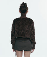 FAUX FUR BELT ZIP JACKET_BROWN