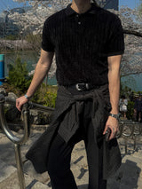 ASCLO Velour Collar Short Sleeve T (2color)