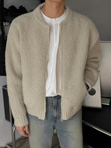 ASCLO Boucle Like Zip Up Cardigan (4color)