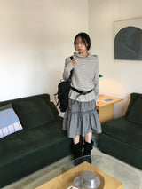 Roti Nylon Midi Shirred Skirt (2c)