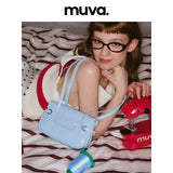 muva. 本革 レトロ ワンショルダー チャーム付 バッグ