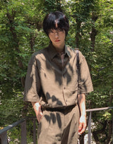 モリスリネン半袖シャツ