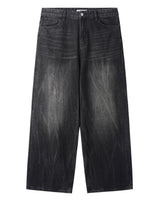 Shard crack wide denim pants