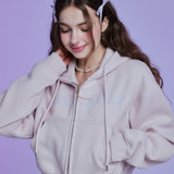 MF_ORIGINAL_LOGO_CROP_HOOD_ZIP_UP (PINK, CREAM)