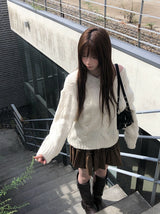 ハーツケーブル ルーズフィット ウール Vネックニット
