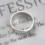 SVR-611 Teen Top Ricky wears silver 925 simple plain round minja silver ring