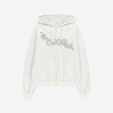 Hotfix Logo Hoodie Zip-up / Off White
