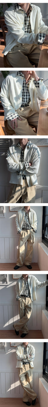 [Unisex] Chic check overfit shirts(3color)