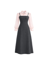 Celienne Sheer Blouse Layered Bustier Dress Long VER