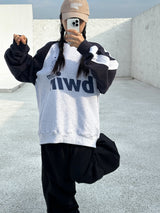 (UNISEX) ヒップオーバーフィットカラーブロックスウェットシャツ – 3 COLOR