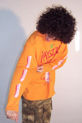Symmetrical fun print casual and energetic long-sleeved T-shirt for spring