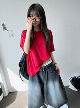 マキビビソフトタッチベーシックルーズTシャツ10カラー