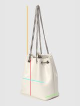 TIWI chain leather bucket bag / Cream Ivory