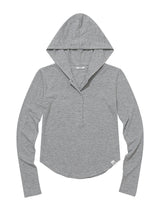 スリム ロング ボタンフーディートップ(GREY)