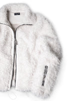 FAUX FUR MULTI ZIPPER WHITE JACKET