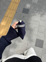 Soft cotton flat pouch - navy , S size