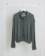 Hakata Stripe Coloring String Knitwear Zip-Up