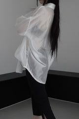 see-through overfit twinkle shirt (4color)