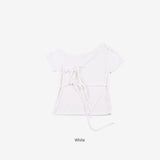 ベル アンバランス ストラップ Tシャツ