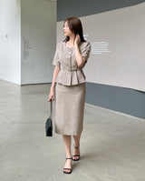 Renne Peplum H-Line Skirt